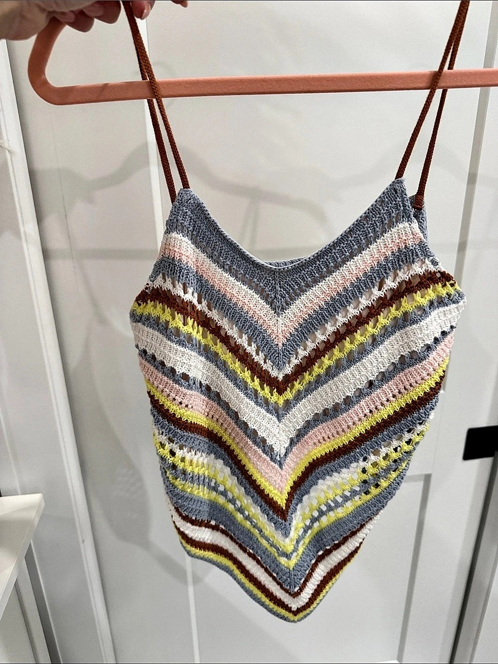525 Striped Knit Camisole in Blue & Pink Size Medium